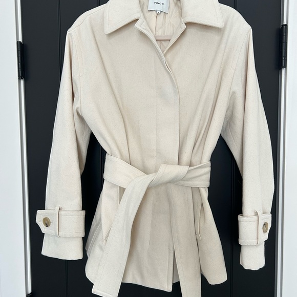 Vince Jackets & Blazers - VINCE Women's Cream Belted Jacket